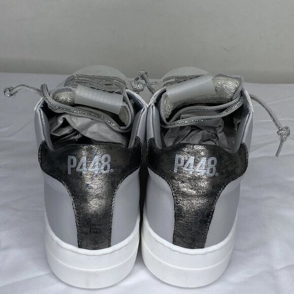 NEW P448 Women’s Thea Platform Sneakers Roccia Gray Size 9 Lace-Up Round Toe – - Picture 3 of 8